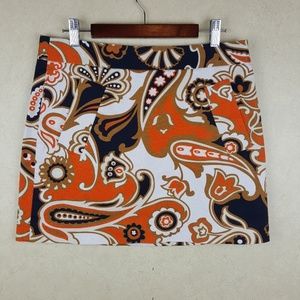 J. Crew Retro Paisley Print Stretch Skirt, Size 4